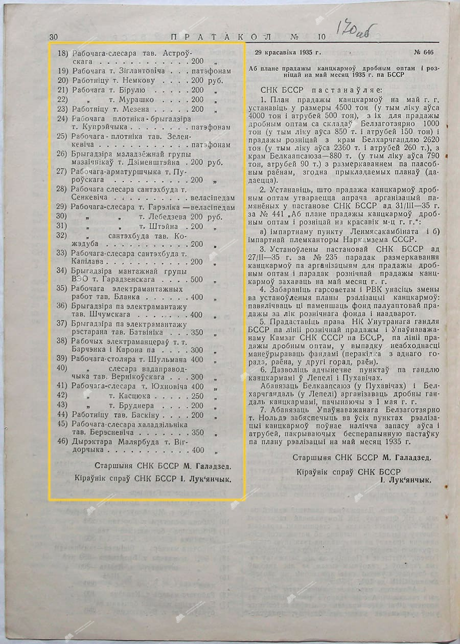 Принято постановление СНК БССР о введении в эксплуатацию фабрики-кухни в Минске-стр. 1