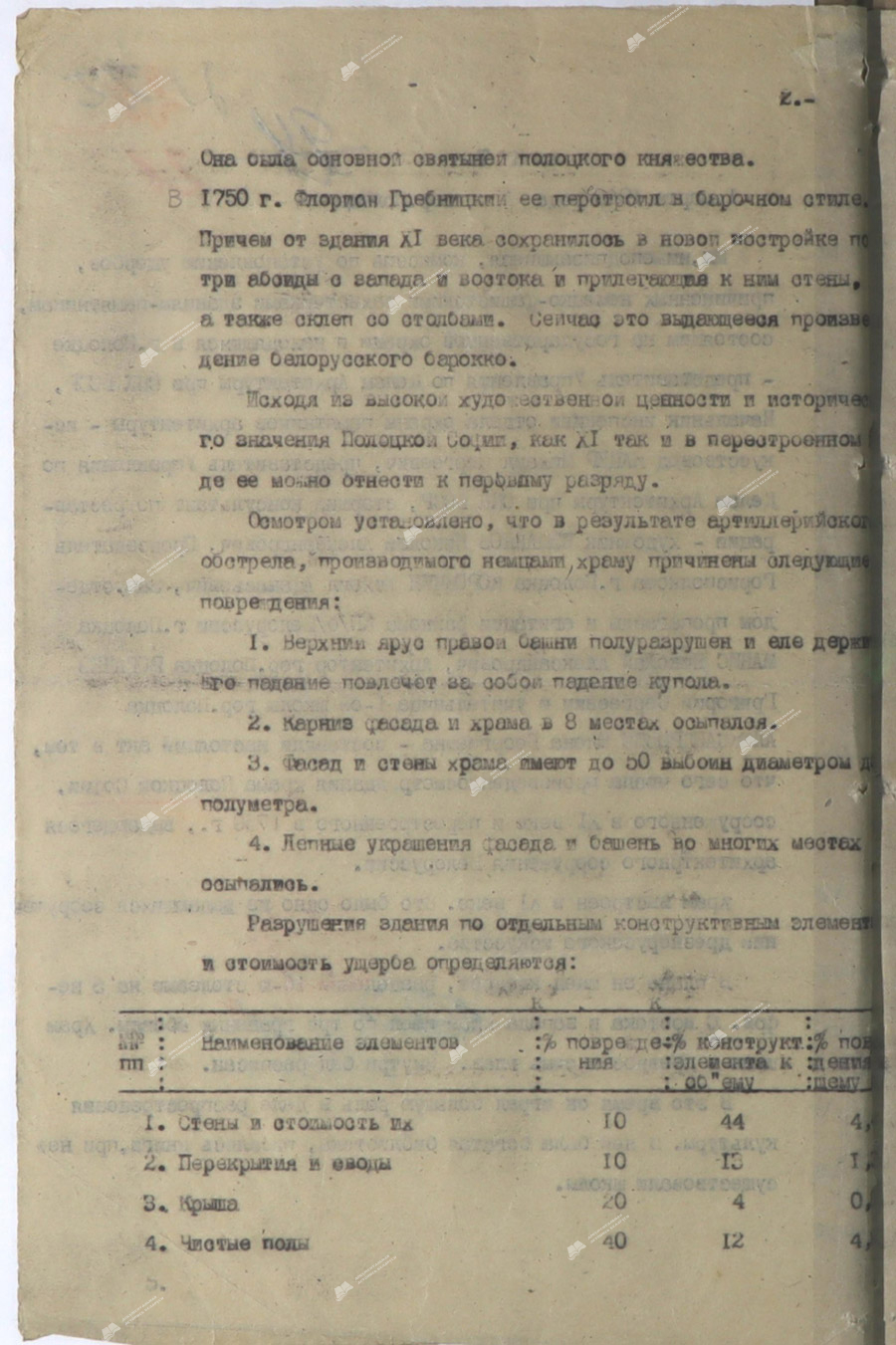 Acts of the commission of the Polotsk City Executive Committee to establish the damage caused by the Nazi invaders to the architectural monuments of Polotsk-стр. 3