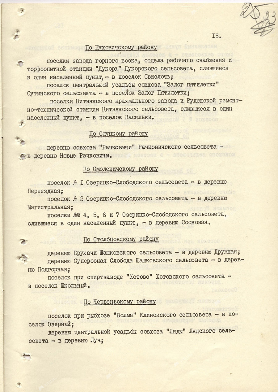 Указ Президиума Верховного Совета БССР «О переименовании некоторых населенных пунктов БССР»-стр. 14