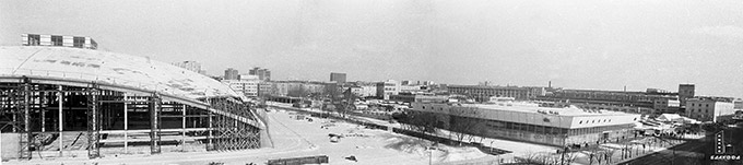 Вид на строительство Комаровского рынка в г.Минске, 1974 г., г.Минск, Коллекционер В.Андронов-стр. 0