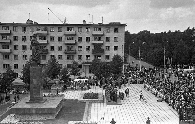 На митинге, посвященном открытию памятника Ф.Скорыне в г.Полоцке, июль 1974 г., Витебская обл. Фототека редакции газеты «Сцяг камунізму», К.Жерносек-стр. 0