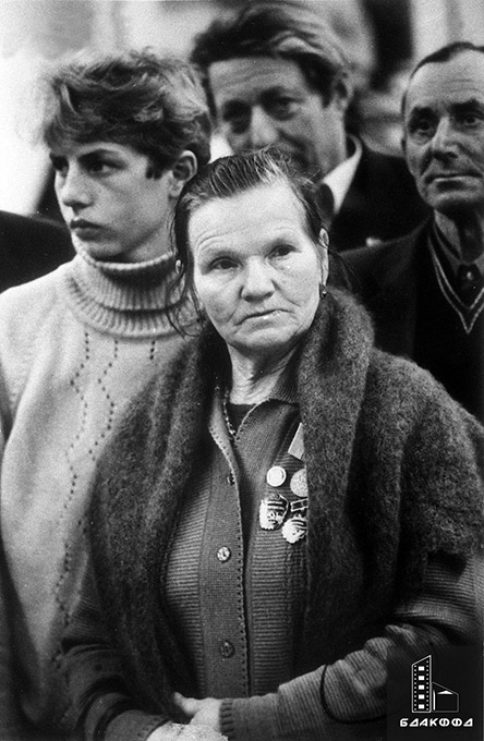 Жительница г. Калинковичи, бывшая узница Озаричского концентрационного лагеря смерти в п. Дерть Домановичского района Н.Я. Корневец во время работы Первого Республиканского слета «Дети войны», организованного Белорусским отделением Советского детского фонда им. В.И. Ленина в г. Минске-стр. 0