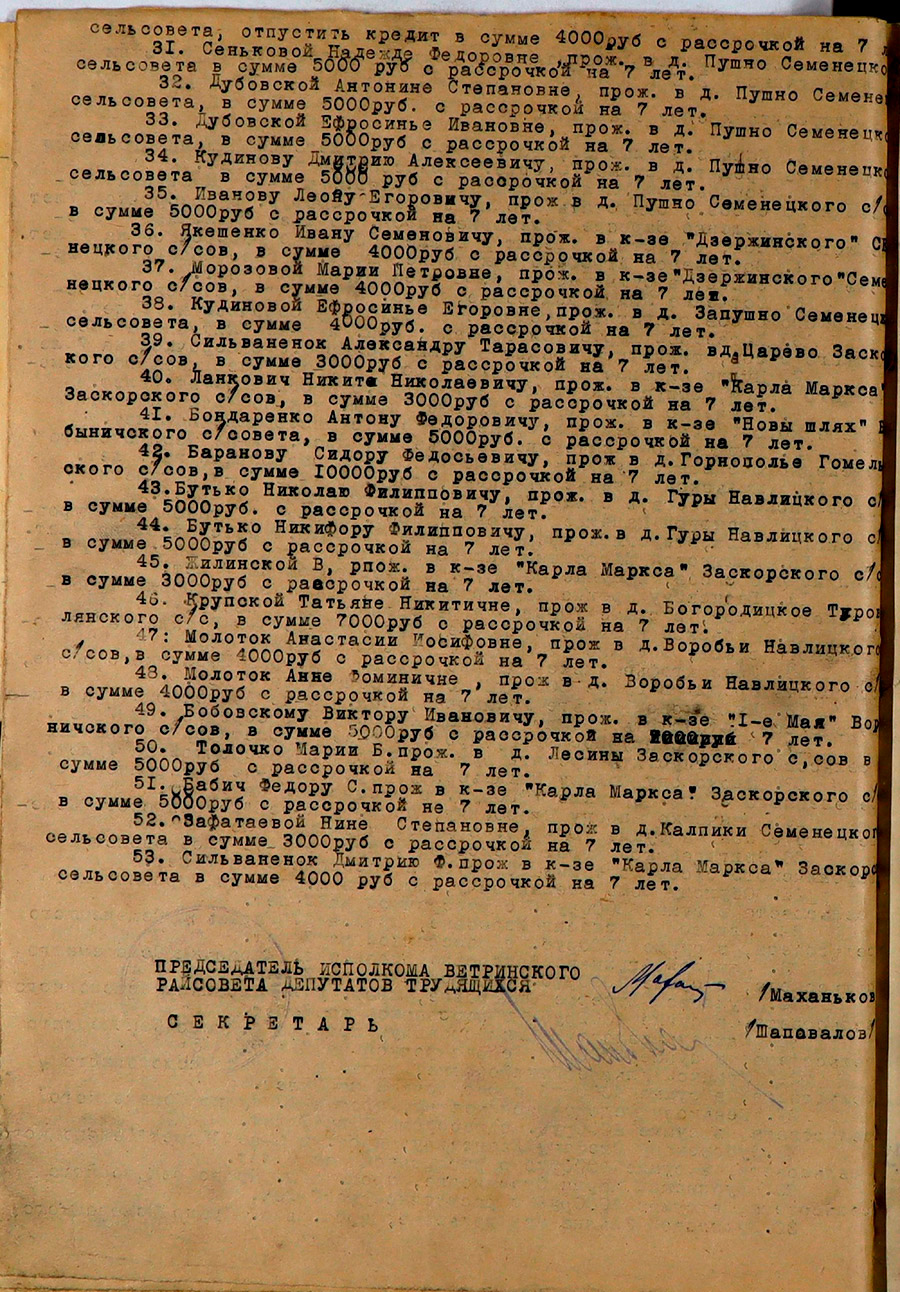 Протокол № 1 заседания Исполнительного комитета Ветринского районного Совета депутатов трудящихся-стр. 13