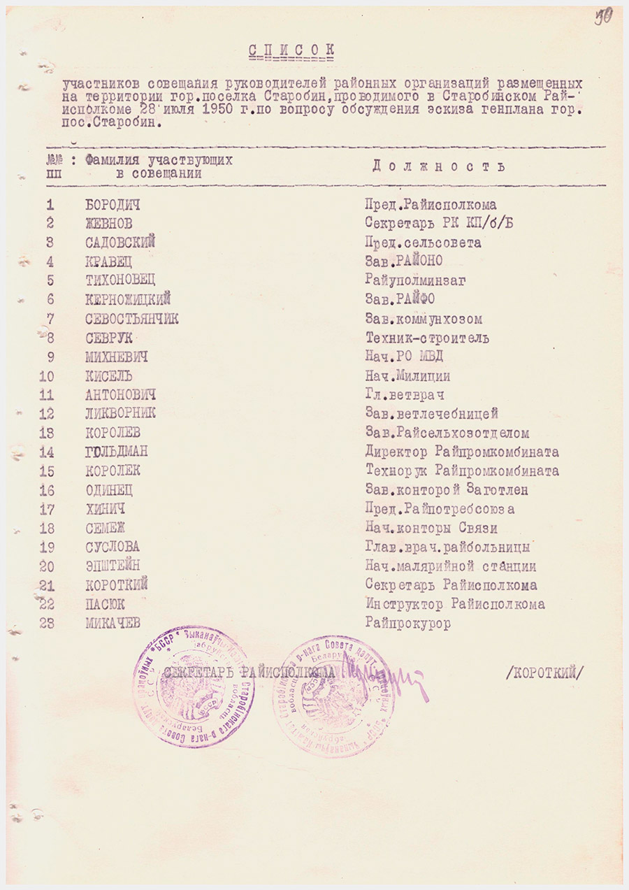 Решение № 587 Исполнительного комитета Старобинского районного Совета  депутатов трудящихся «Об эскизе генерального плана городского поселка Старобин»-стр. 2