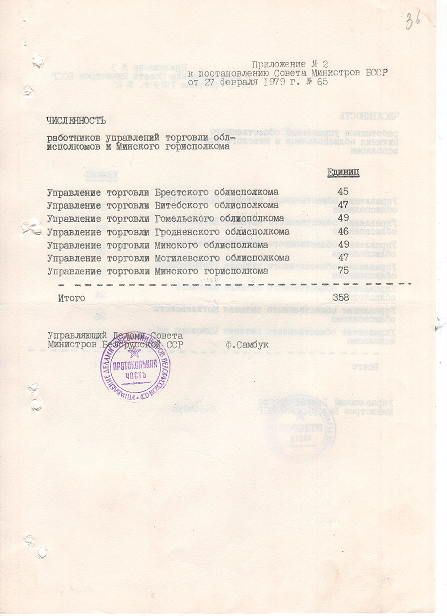 Постановление Совета Министров БССР от 27.02.1979 №65 о совершенствовании управления торговлей и переводе Министерства торговли БССР на новые условия планирования и экономического стимулирования-стр. 9